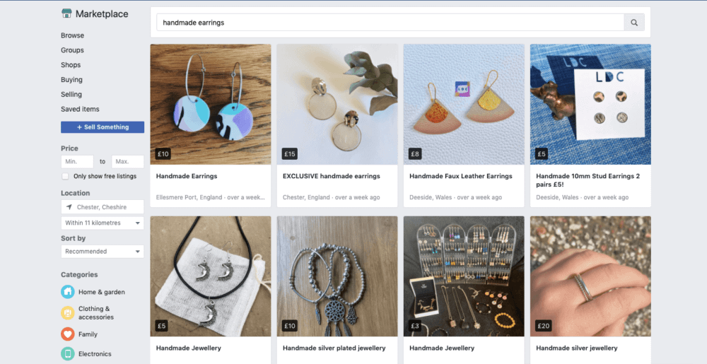 Facebook Marketplace Handmade Earrings
