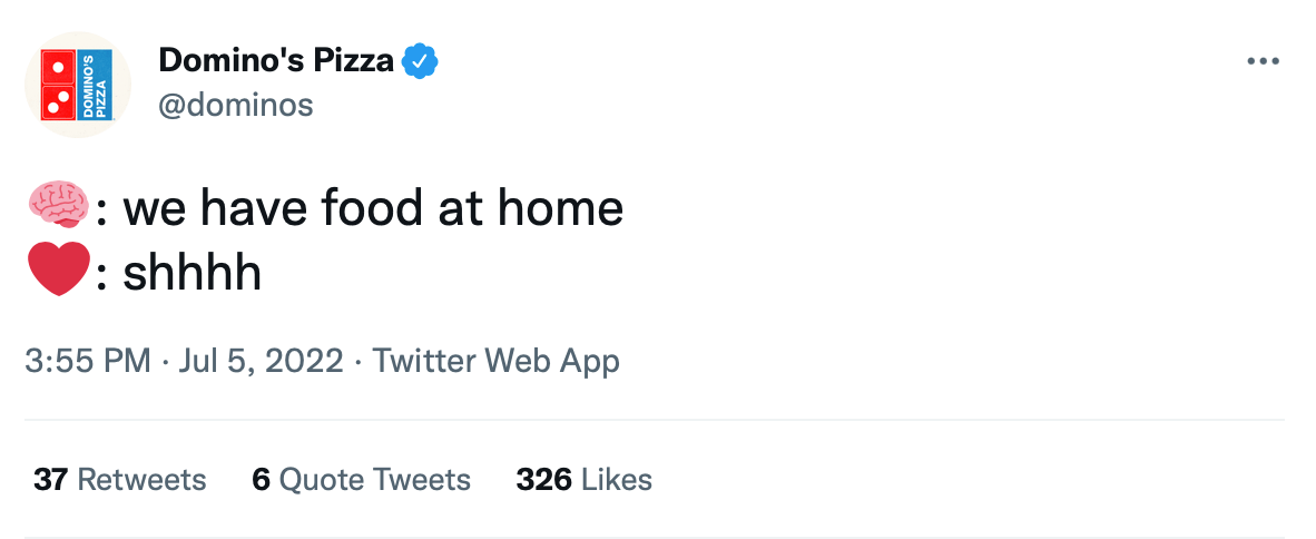 Screenshot of Domino's Tweet That Utilises Emojis