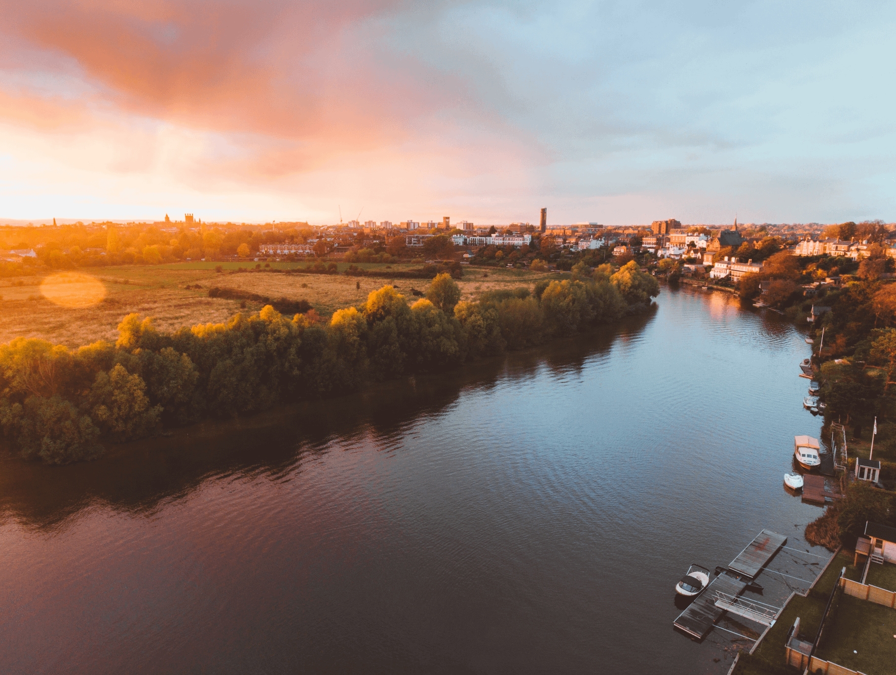 Chester-aerial-view-at-sunset