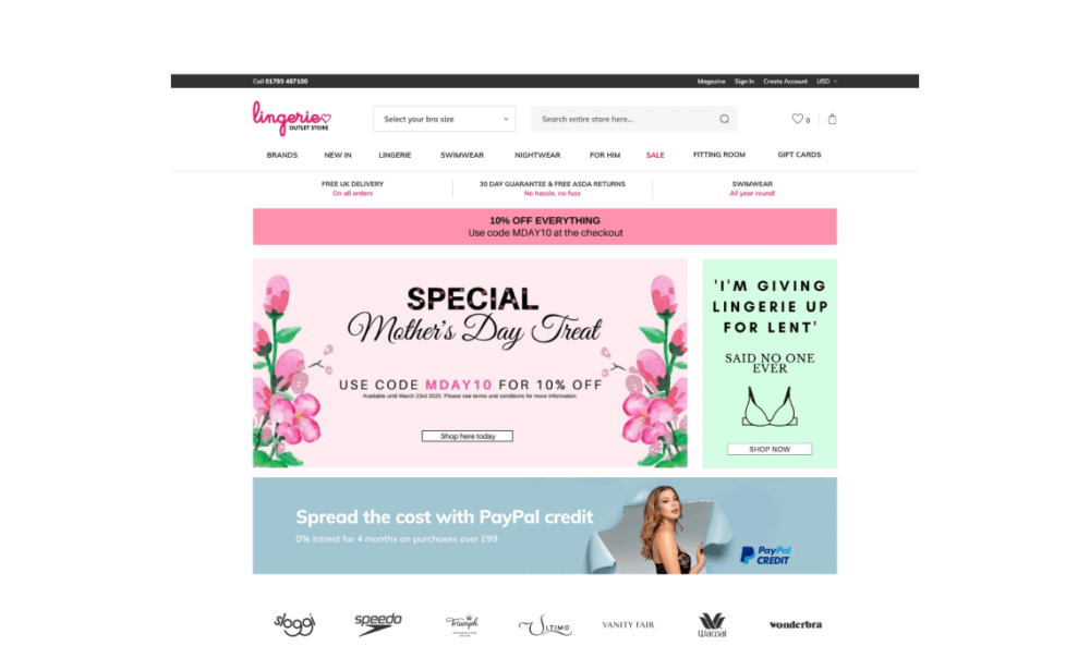 Lingerie store Website Template